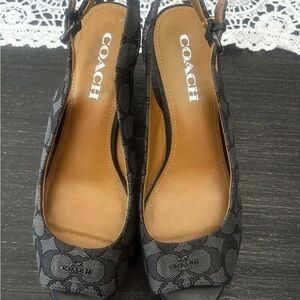 Coach Black Patterned Women's Heels